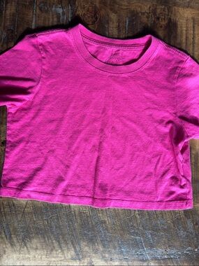Urban Outfitters Fuchsia Crew Neck Cropped Tee